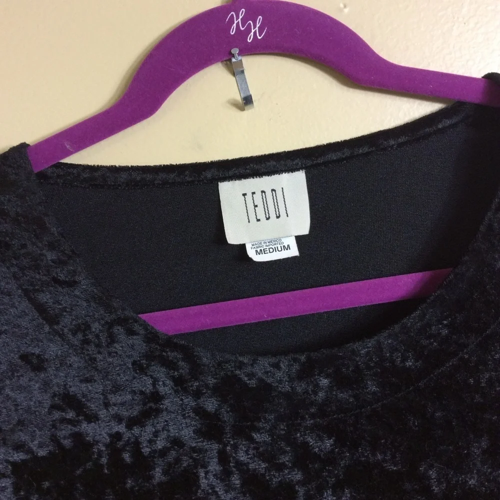 Vintage 90s Teddi black velvet maxi dress. Medium - Picture 4 of 6